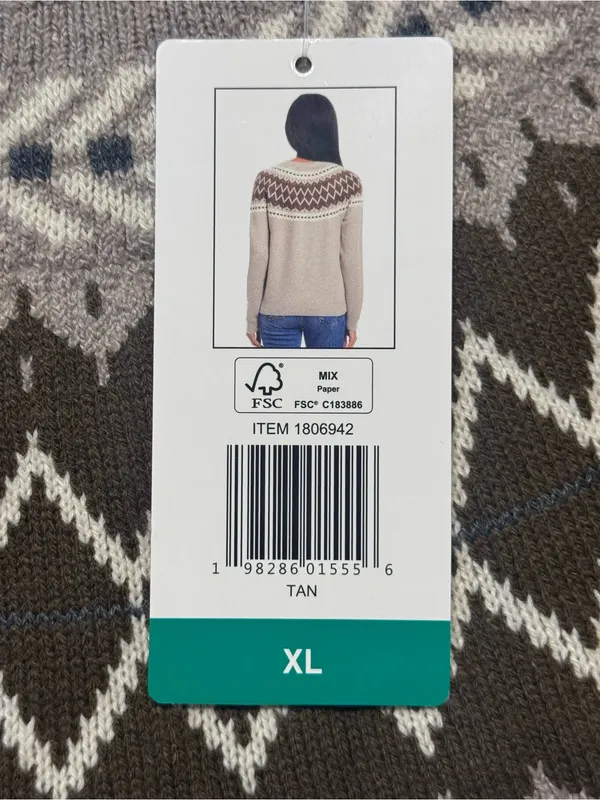 Weatherproof VintageTraditional fairisle raglan crewneck sweater Tweed yarn - Image 6