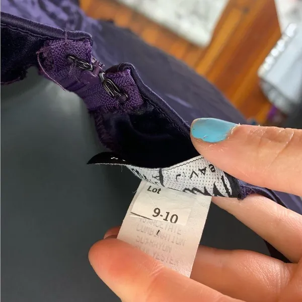 Zum Zum Purple Velvet Detail Criss Cross Open Back Prom Dress Gown size 11 / 12 - Image 10