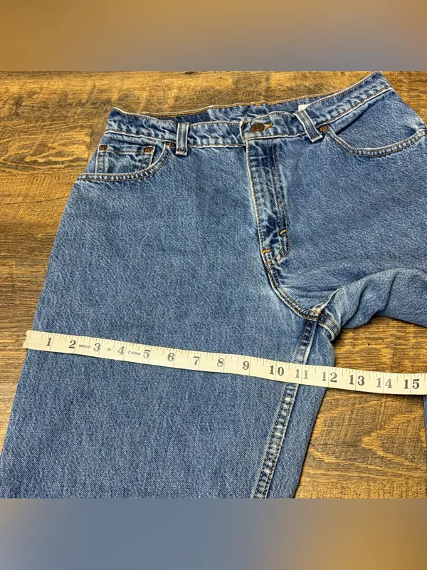 Vintage 90s Levi's 550 Jeans Relaxed Tapered Leg 10 Misses Blue USA Cotton - Image 5
