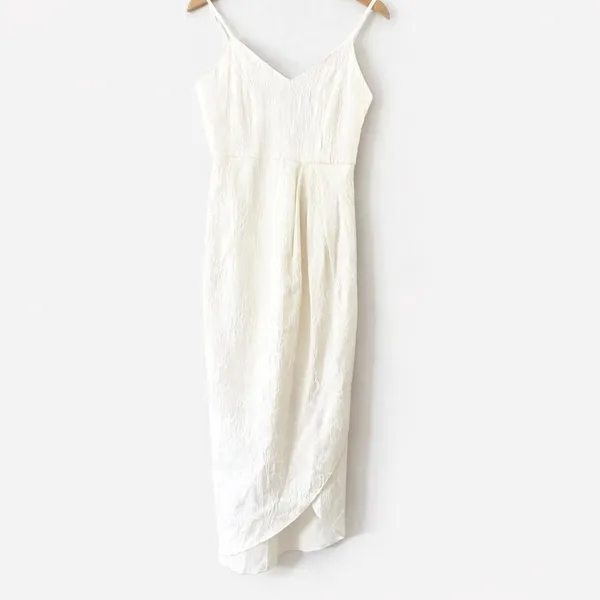 Lulus White Bodycon Midi Dress Small Lined Adjustable Strap Party Wedding Dress - Image 2
