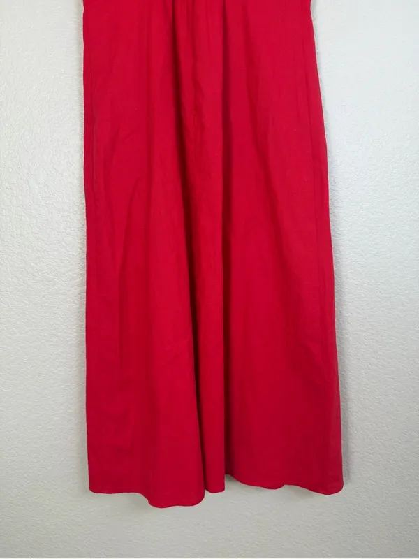 Few Moda Cassia Linen Midi Dress in Red size 8 $173 - Image 14