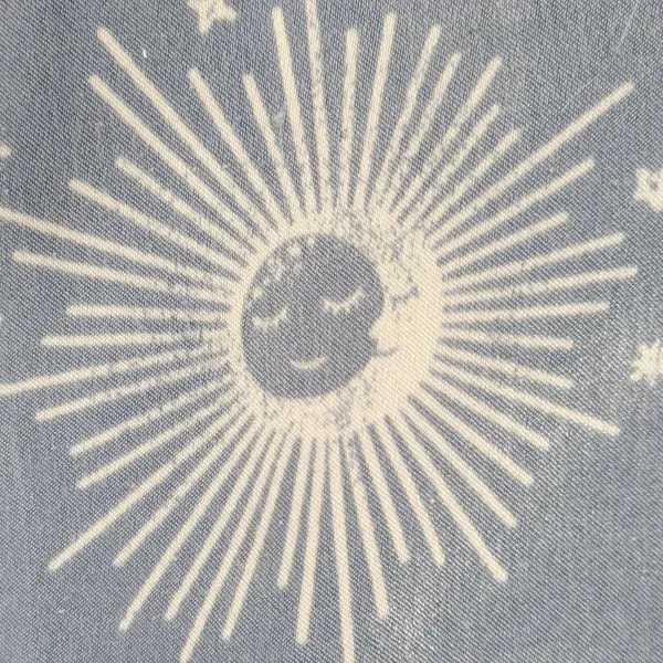 BP Celestial Pajamas Set Womens XS Blue White Sun Stars Moon Pants Button Top - Image 9