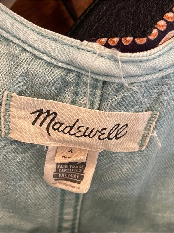 Madewell Mint Green Sleeveless Denim Button-Front Mini Dress size 4 - Image 4