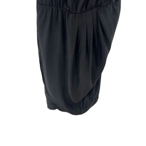 Amanda Uprichard Size‎ S Tulip Hem Mini Dress Black Silk Spaghetti Strap LBD - Image 7
