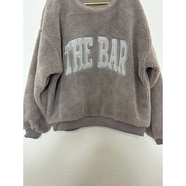 The Bar Gigi Sweatshirt Cinder/Grey Size XL Sherpa Teddy Loungewear Oversized - Image 11