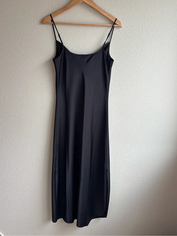 Sleek Black Slip Midi Dress - Image 7