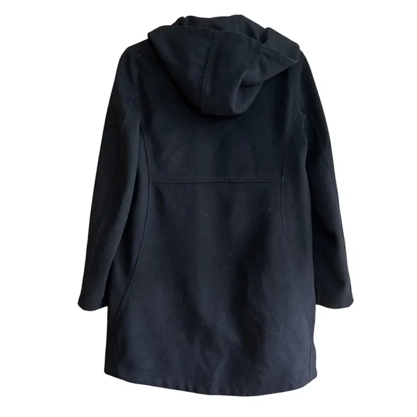 Pendleton Campbell virgin wool vintage black winter coat hooded zipper women's S - Image 9