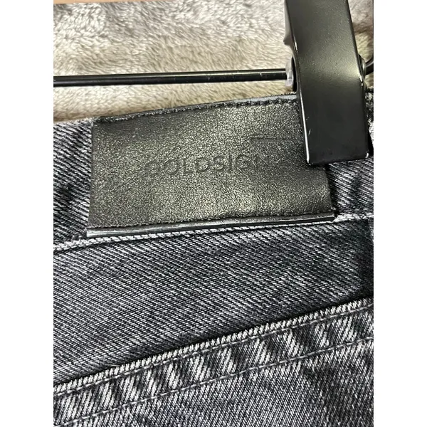 GOLDSIGN Low Slung Crop Jeans Black Relaxed Straight‎ Leg Denim Women's 26 - Image 5