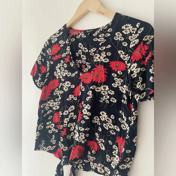 Madewell Women's Hillside Daisies Knot Tie Front‎ Top Floral Print - Image 5