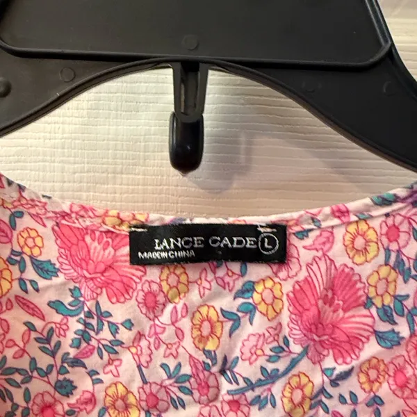 Floral Pink Tunic Top Size L - Image 2