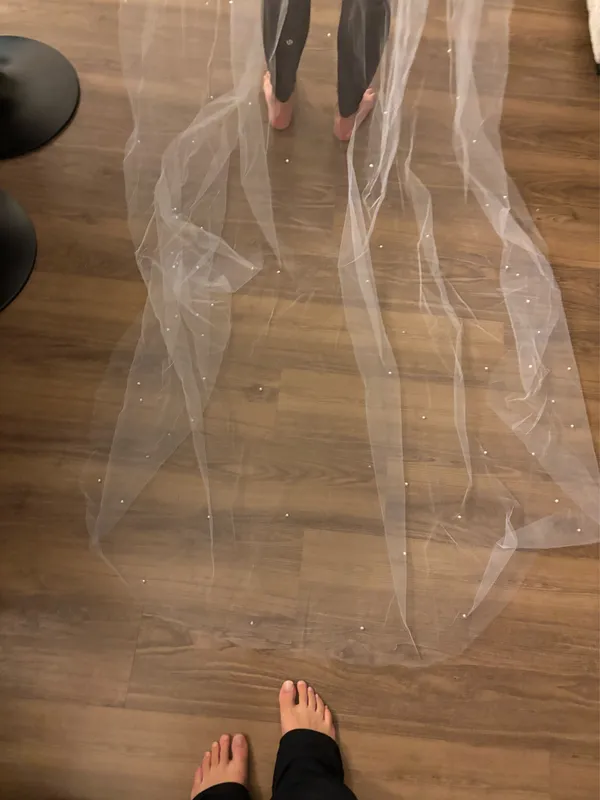 Custom Pearl Cathedral Veil White - Image 3
