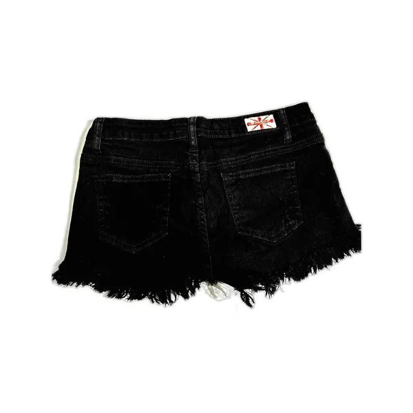 Machine Nouvelle Mode Black Denim Shorts Frayed Hems Size 28 USA Medium - Image 4