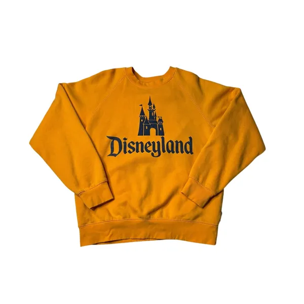 Disneyland 70th Anniversary Vault Collection Yellow Sweatshirt Raglan M - Image 2