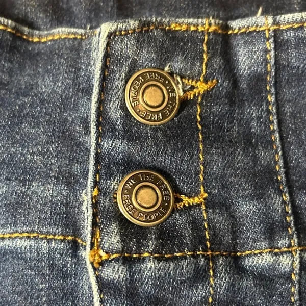Free People Jayde Flare Jeans 30 High Waist Seamed Denim Boho 70s Style Retro - Image 6