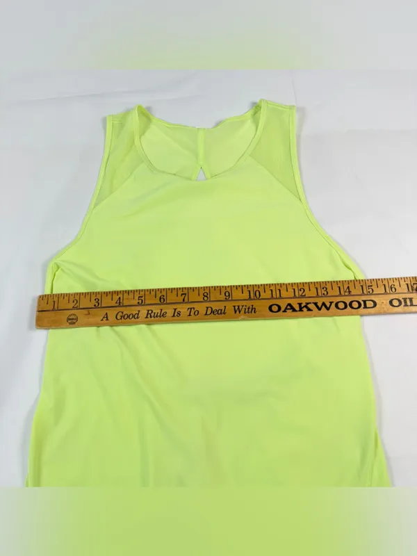 Lululemon Neon Yellow Sculpt Running Tank Top See Measurements Women's S - Image 4