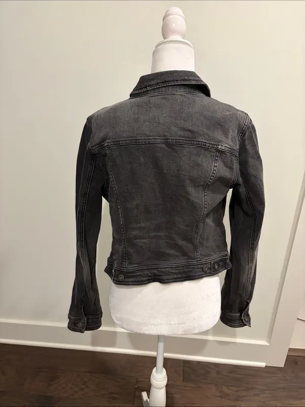 Anthropologie Pilcro Dark Gray Denim Jacket Sz M - Image 8