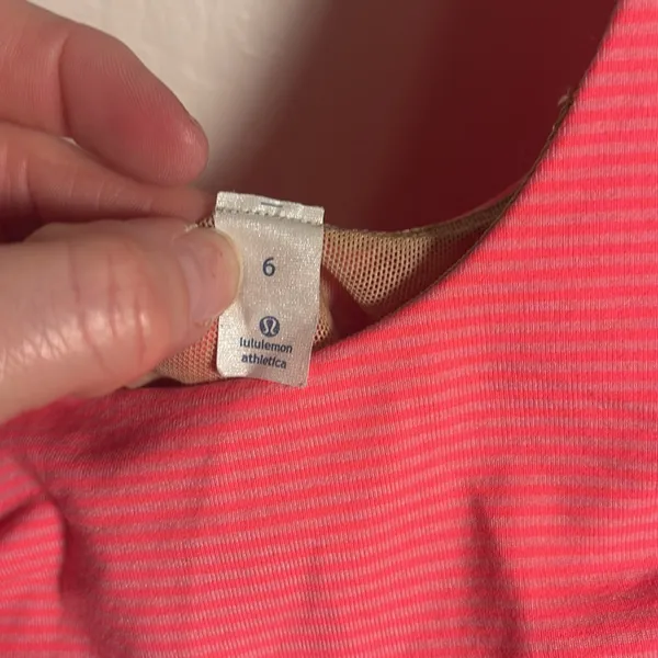 lululemon wholehearted striped NEON orange & red striped tank - Image 5