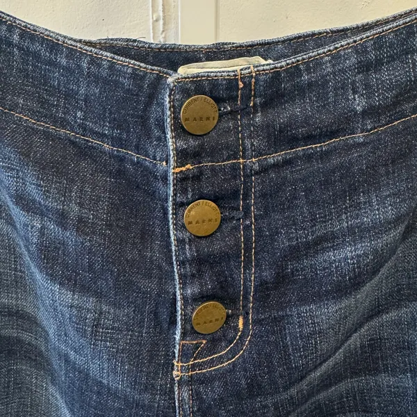 Current/Elliott + Marni "The Easy Trouser" Jean Relaxed‎ Fit Cropped Button Fly - Image 6