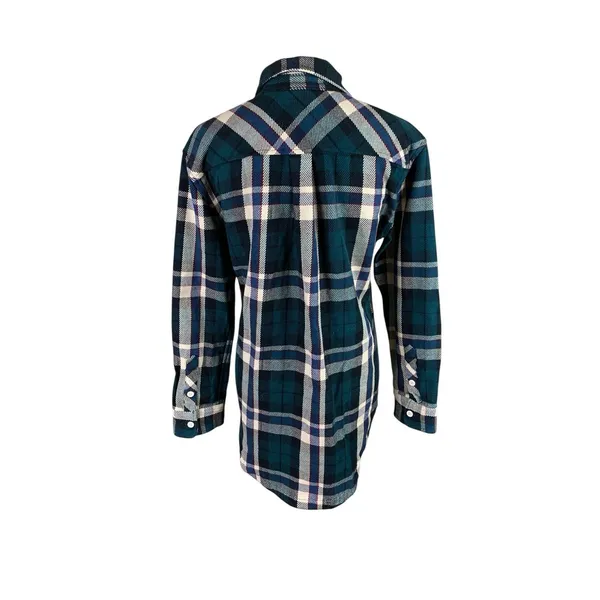 The North Face Womens Plaid Flannel Button Up Shirt Jacket Green Blue‎ Small - Image 2