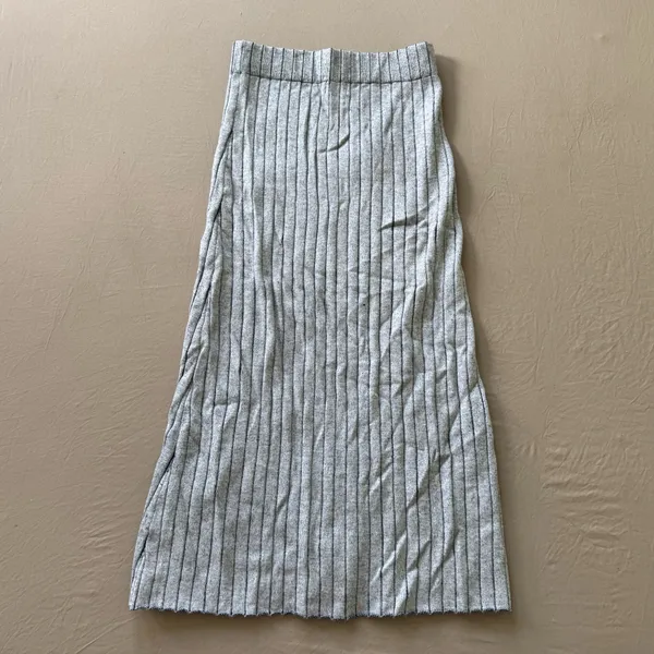 Static Rib Knit Column Midi Skirt - Image 2