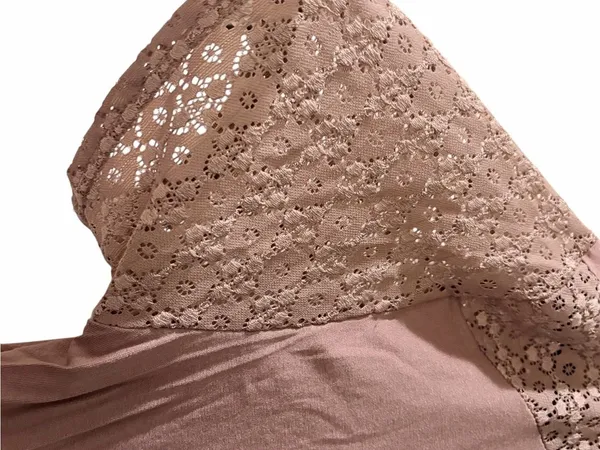NWT Light Brown Lace Detail Embellished Stretch Knit Top - Image 4