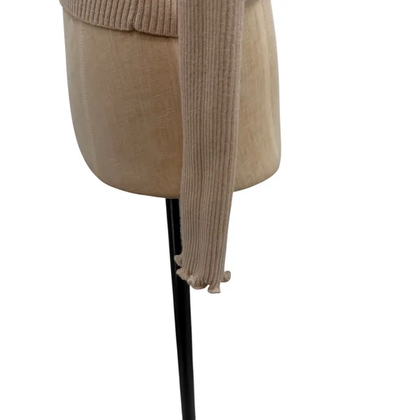 Dissh Ribbed Long Sleeve Top Beige Lettuce Edge Slim Fit Knit‎ Size Small - Image 6