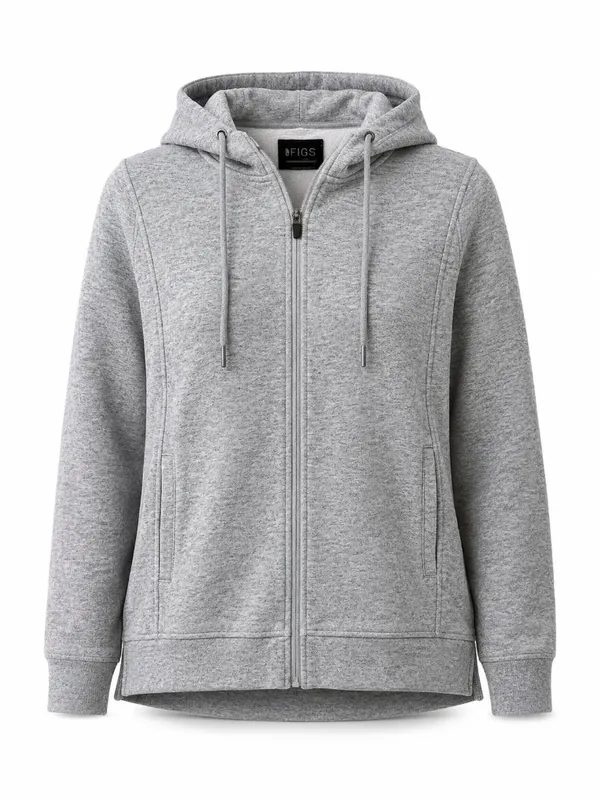 FIGS On-Shift Full Zip Hoodie Heather Gray Women’s L - Image 2