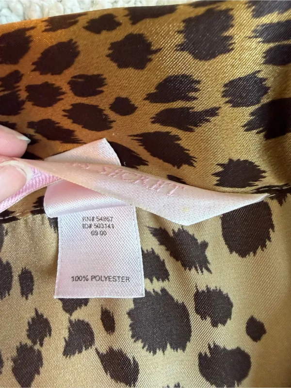 Victoria's Secret Leopard Print Satin Pajama Set VINTAGE Y2K XS - Image 9