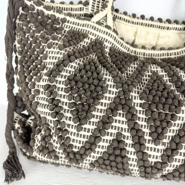 Antonello Tedde Capriccioli Handwoven Eco Luxury Handbag Large Rombi Linen - Image 7