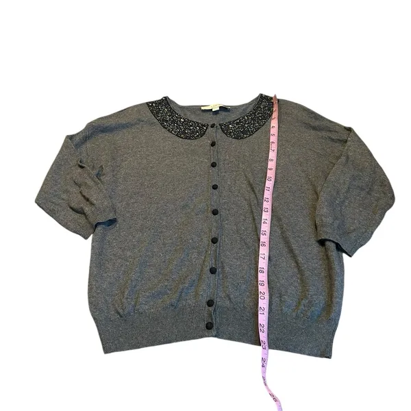 LOFT beaded cardigan with 3/4 sleeves - Image 2