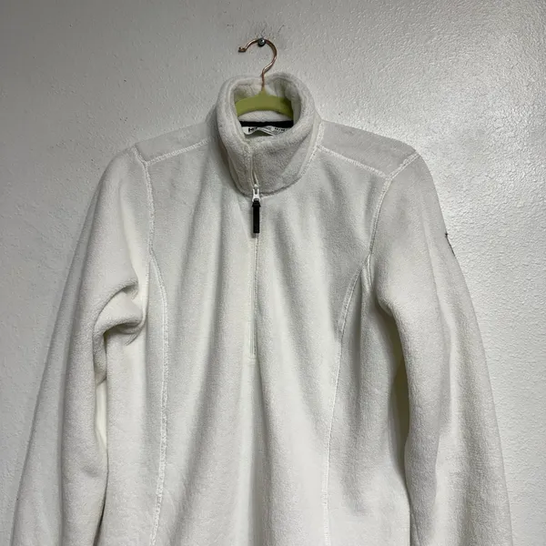 Helly Hansen White Fleece Quarter Zip Pullover Sz M - Image 3