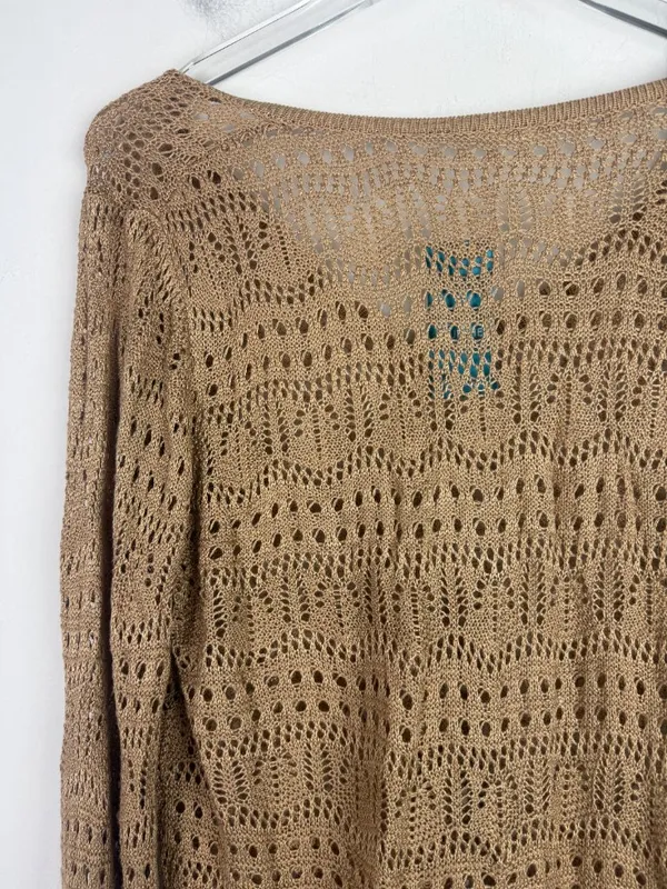NWT Cupshe X JoJo Open Knit Asymmetrical Drawstring Cover-Up Top Size Medium M - Image 9