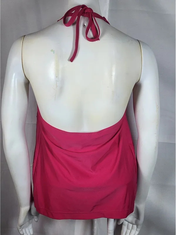 Old Navy Maternity Pink Halter Tankini Swim Top Medium - Image 4