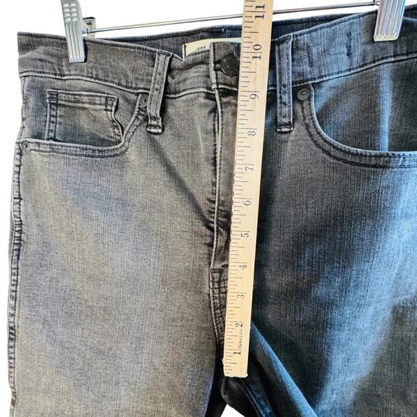 Madewell Stovepipe High Rise Straight Leg Jeans Faded Black Raw Hem 28‎ Grunge - Image 7
