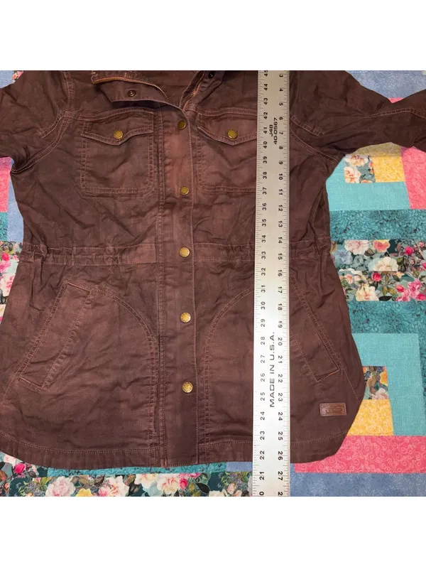 L.L.Bean $110 “Faded Brownwood” Women's M Brown Utility Jacket Size Med Outdoor - Image 9