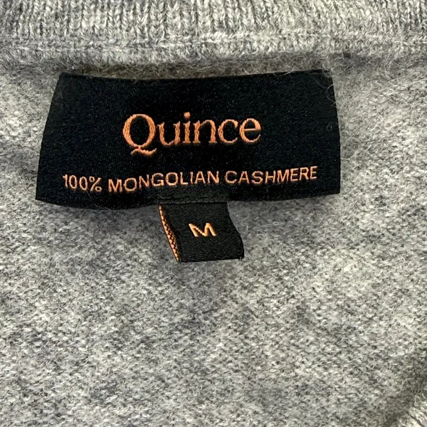 Quince Mongolian Cashmere Crewneck Sweater Heather Grey LB1055-SGK001‎ Size M - Image 2