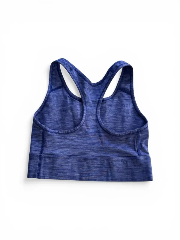 Nike Women's Dri-Fit Swoosh Racerback Longline Sports Bra M Heathered Blue - Image 2