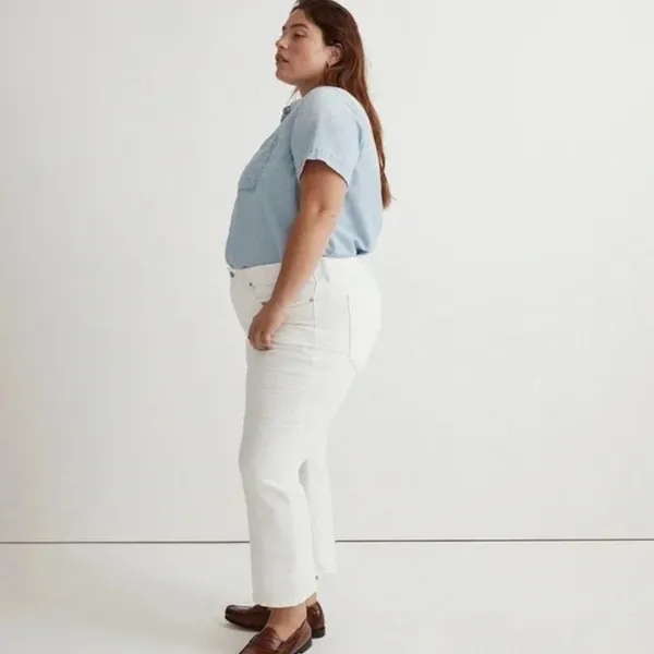 Madewell Mid-rise Kick Out Crop‎ Jeans White 33 - Image 3