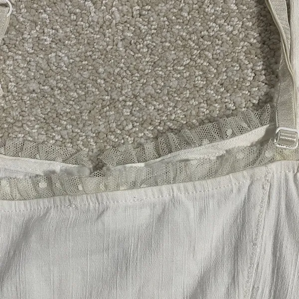Free People White Lace-Trimmed Tank Size S - Image 11