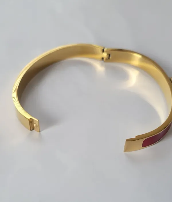 18k gold plated bangle, size 18 - Image 4