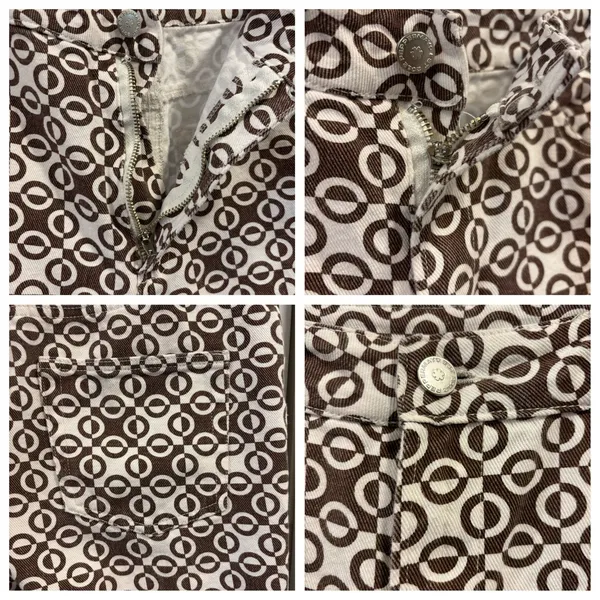 Peppermayo Brown Geometric Mod High Waisted Straight Leg Pants Boho Retro Size 6 - Image 6