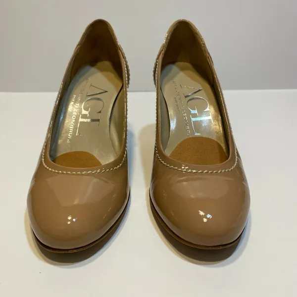 AGL Attilio Giusti Leombruni Pumps 5‎ Nude Patent Leather Heel 35 Italy - Image 6