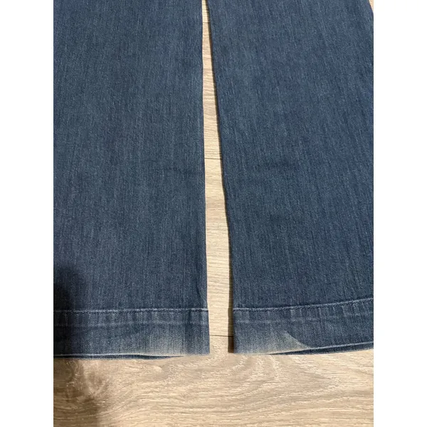 Gap Size 6 28R Women Wide Leg‎ Sailor Jeans Dark Wash Blue Denim Button Detail - Image 13