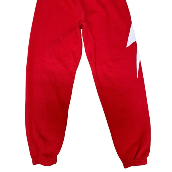 Aviator Nation Bolt Stitch‎ Sweatpants Red Women's Size Medium - Image 6