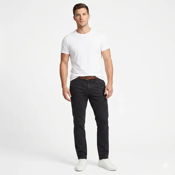Merona Men's Black Chino Pants 33x32 Slim Straight Stretch Cotton Casual Work - Image 10