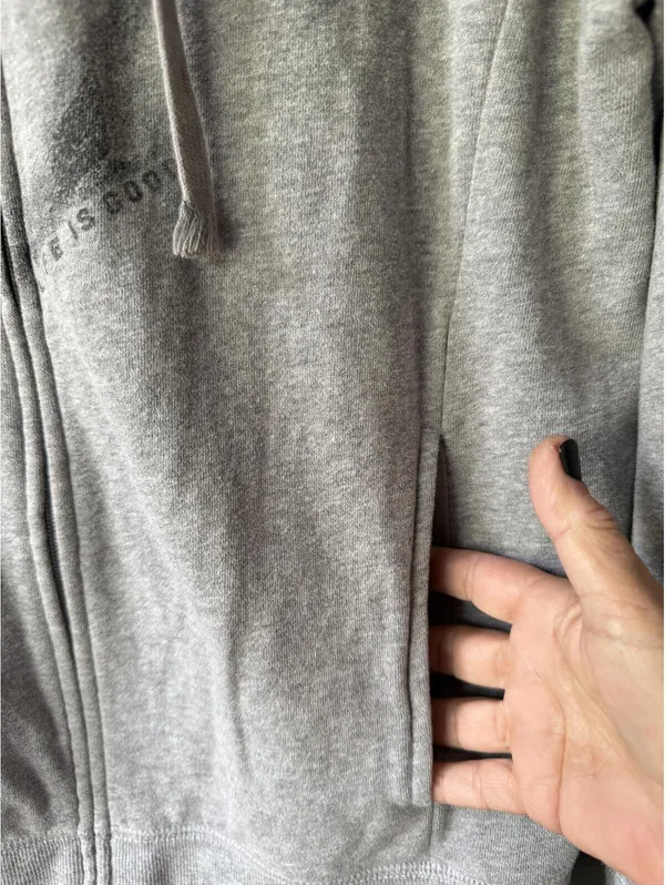 Life is Good Gray Zip-Up Hoodie with Front Print - Image 11