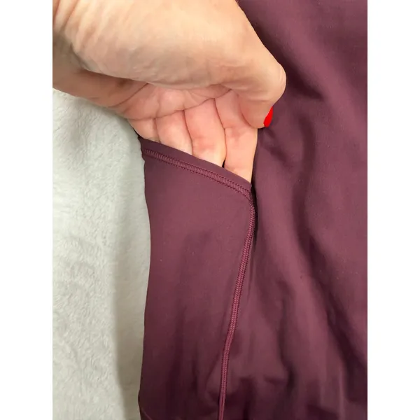 Lululemon 10 Fast and Free High-Rise Crop II Non-Reflective Nulux Garnet Cropped - Image 5