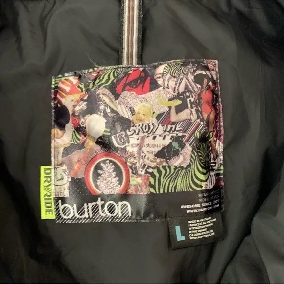 Burton Black Puffer Vest Large Lightweight Outdoor Snowboarding Zip‎ Up Women's - Image 6