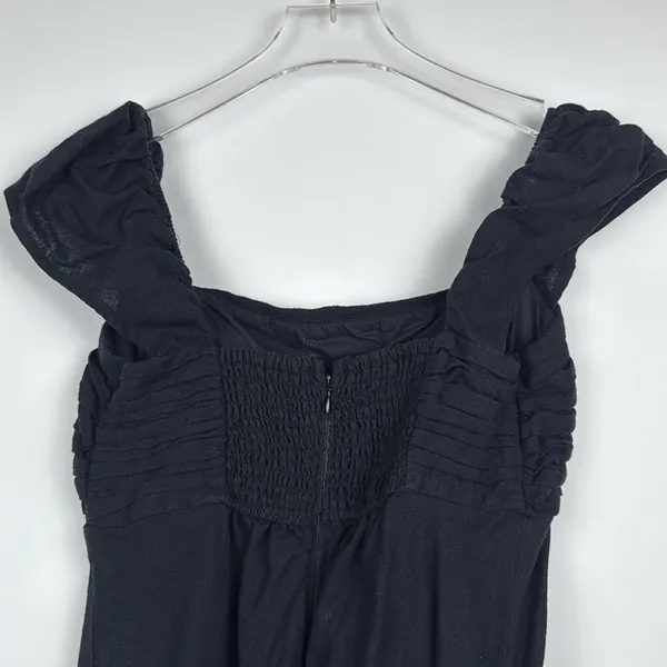 Abercrombie & Fitch Black Emerson Cap Sleeve Linen Mini Dress Size Medium - Image 6