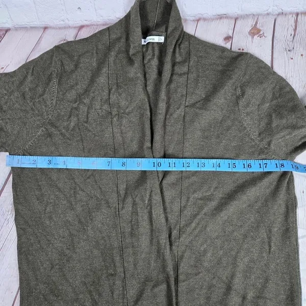 Pink Clover Penton‎ Two Pocket Open Front Cardigan Olive Green M NWT - Image 7